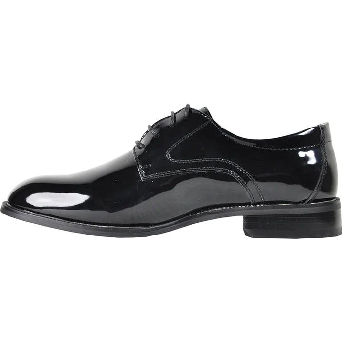 CHEAP DISCOUNTED PRICED - MENS PLAIN ROUND TOE SHINY PATENT SHOE IN BLACK