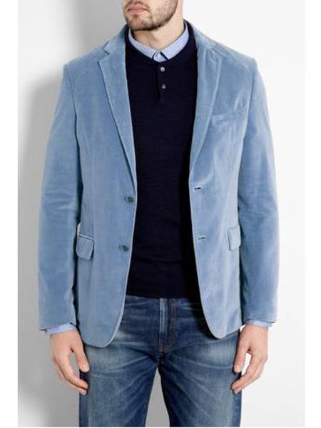 mens sky blue summer blazer