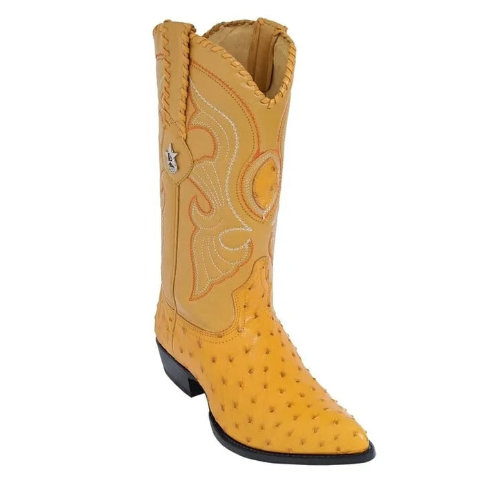 Genuine Ostrich J Toe Cowboy Boots - Los Altos Buttercup Western Boots