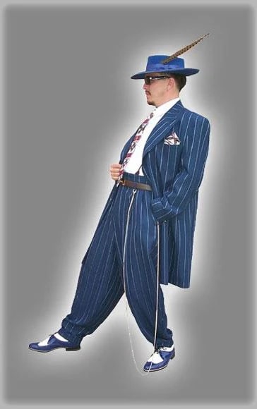 Royal Blue Pinstripe Zoot Suit - Gangster Suit - 1920 Suit