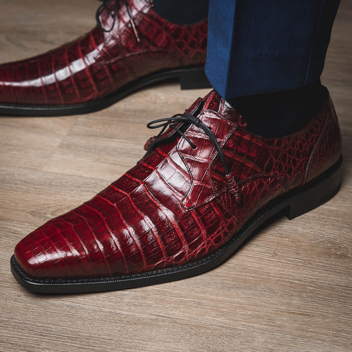 Mezlan Shoes Made in Spain - Mezlan Crocodile Derby Shoes - Mezlan Crocodile Derby Dress Shoes - Mezlan Dress Shoe On Sale