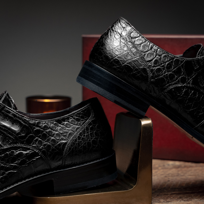 Mezlan Shoes Made in Spain - Mezlan Crocodile Derby Shoes - Mezlan Crocodile Derby Dress Shoes - Mezlan Dress Shoe On Sale