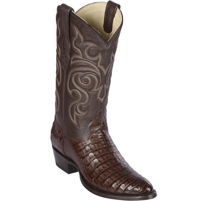 Men's Black Caiman Cowboy Boots: Genuine Leather, Square Toe, Western Dress Boots