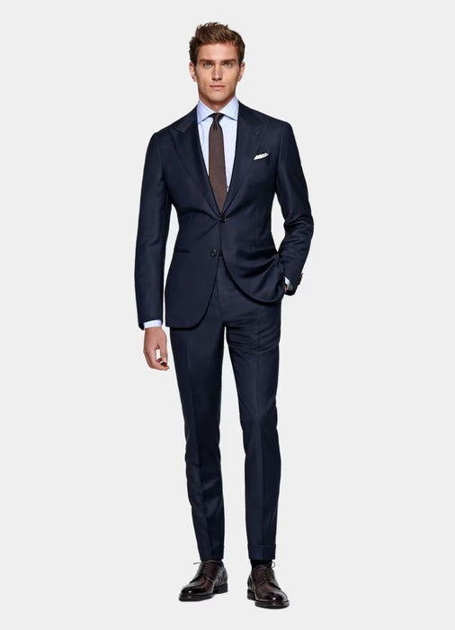 Men's Blue Cotton Skinny Fit Suits Madison Dark Navy