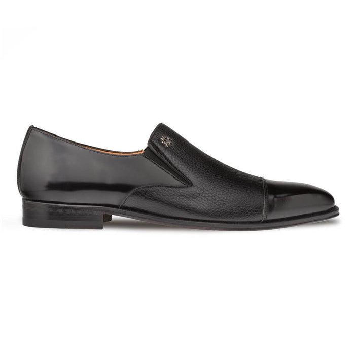 Mezlan Shoes Made in Spain - Mezlan Milani Calfskin & Deerskin Black Slip On Men's Loafers