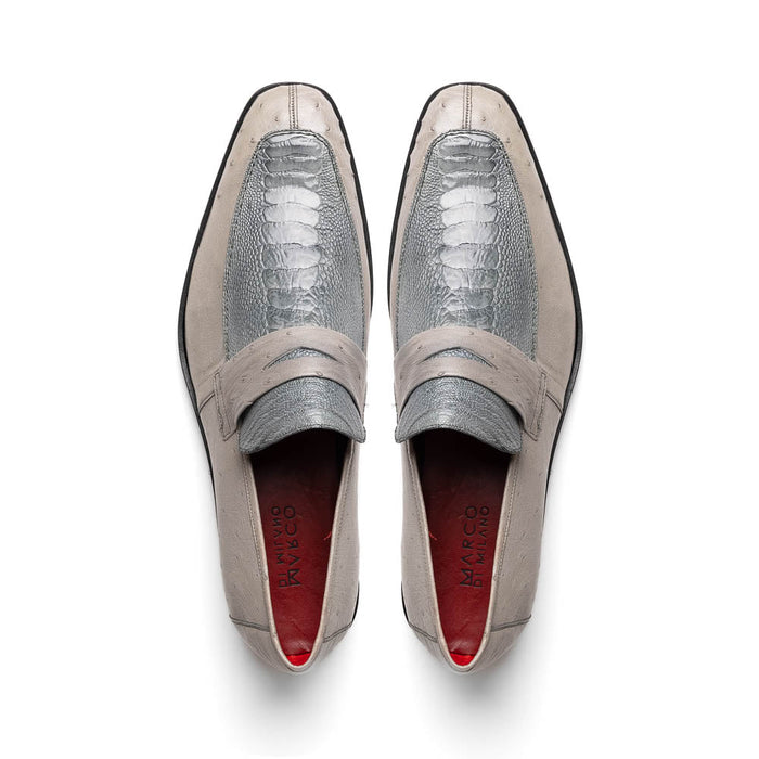 Marco Di Milano Fangio Gray Ostrich Penny Loafer