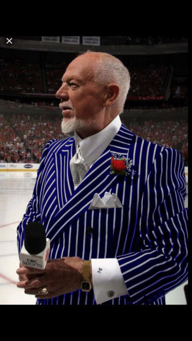 Men's Royal Blue and White Pinstripe Double Breasted Blazer Sport Coat