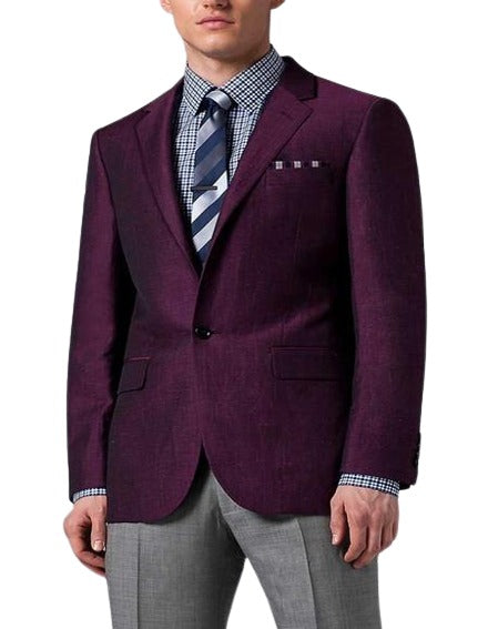 Men's Burgundy Linen Blazer ~ Sport Coat