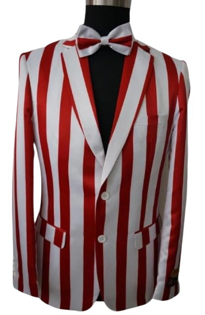 Mens Red Blazer - Red and White Sport Coat