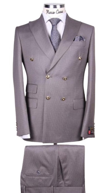 Slim Fitted Cut Mens Gray Double Breasted Blazers - Double Breasted Sport Coat