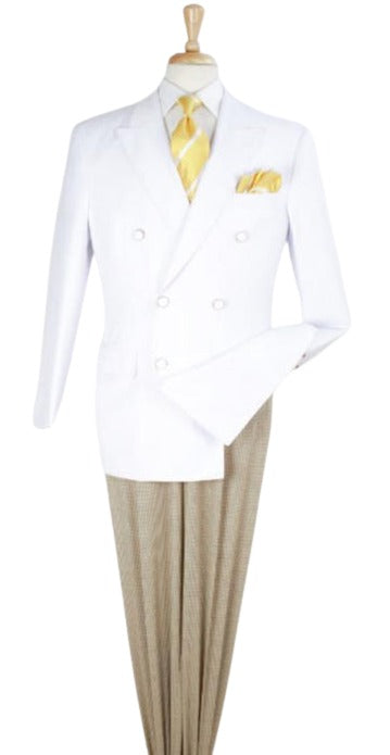 Double Breasted White Blazer - Big And Tall Sport Coat