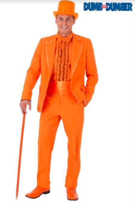 Mens Orange Tuxedo With Pants - Orange Prom Suit