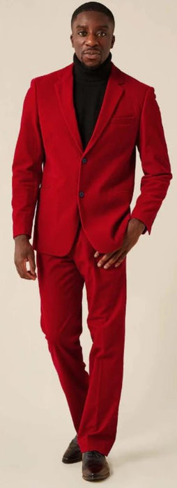 Mens Velvet Suit - Red Suit