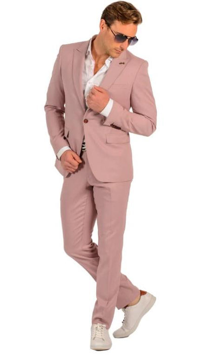 Gianni Testi Suit - Ultra Slim Suit - Stretch Fabric Suit Blush ~ Red