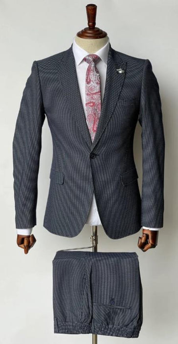 Gianni Testi Suit - Ultra Slim Suit - Stretch Fabric Suit Navy