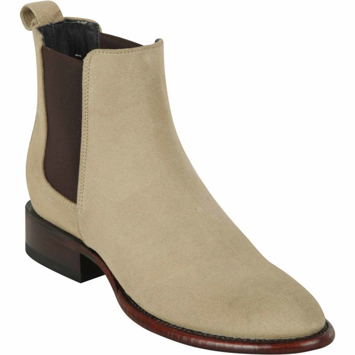 Los Altos Men's Round Toe Suede Leather Short Boots - Oryx 69B6611