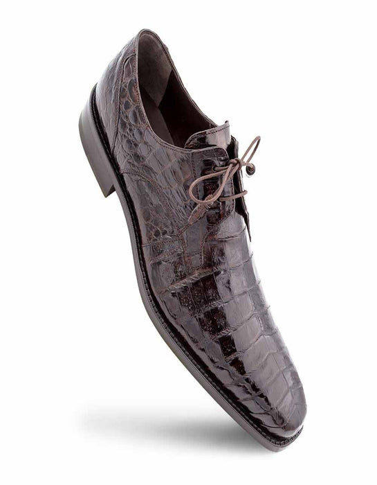 Mezlan Shoes Made in Spain - Mezlan Genuine Crocodile Brown Anderson Lace-Up