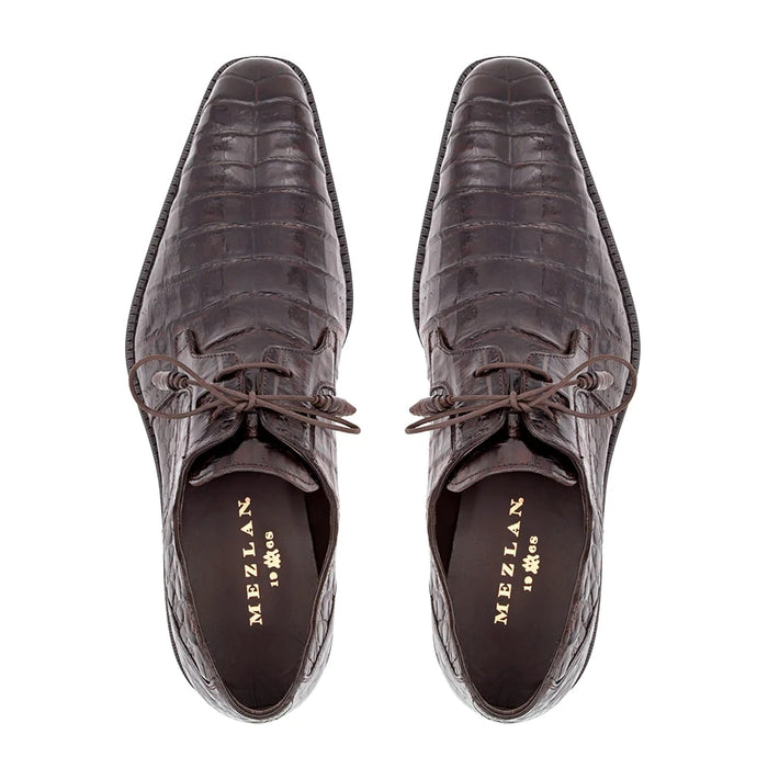 Mezlan Shoes Made in Spain - Mezlan Crocodile Derby Shoes - Mezlan Crocodile Derby Dress Shoes - Mezlan Dress Shoe On Sale