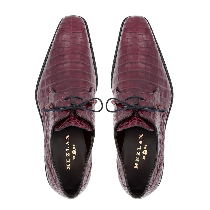 Mezlan Shoes Made in Spain - Mezlan Crocodile Derby Shoes - Mezlan Crocodile Derby Dress Shoes - Mezlan Dress Shoe On Sale