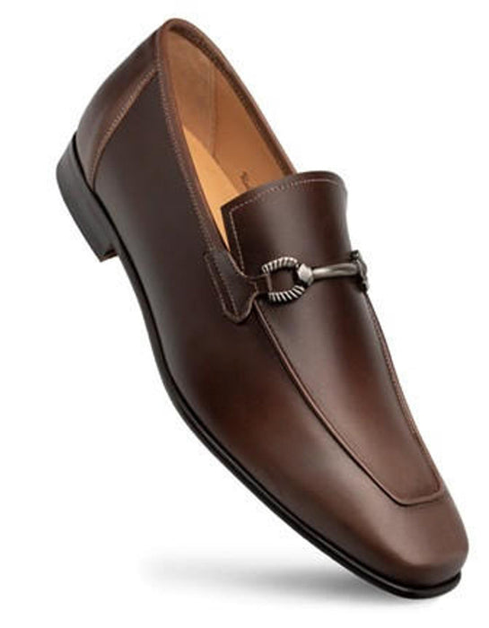 Mezlan Shoes Made in Spain - Mezlan Mens Taupe Brown Two Tone Calfskin Bit Loafer Brunello