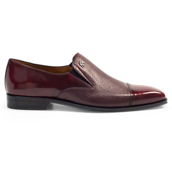 Mezlan Shoes Made in Spain - Mezlan Milani Burgundy Calfskin & Deerskin Menâ€™s Classic Dress Slip On