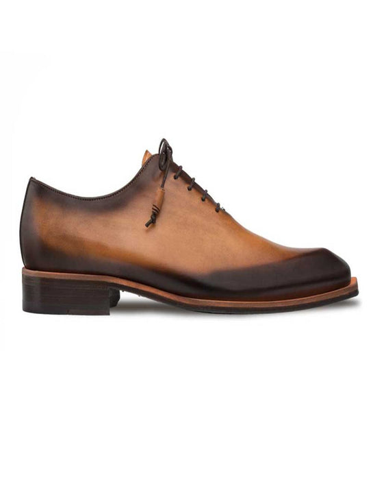 Mezlan Shoes Made in Spain - Mezlan Cognac Asymmetric Plain Toe Oxford