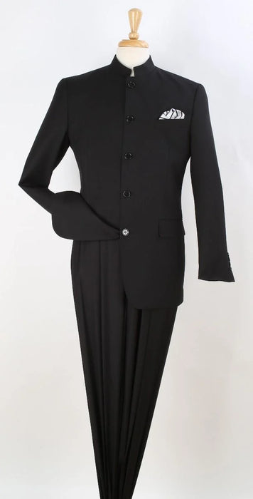 Apollo King Men's 2 Piece Nehru Style Suit 5 Button Mandarin