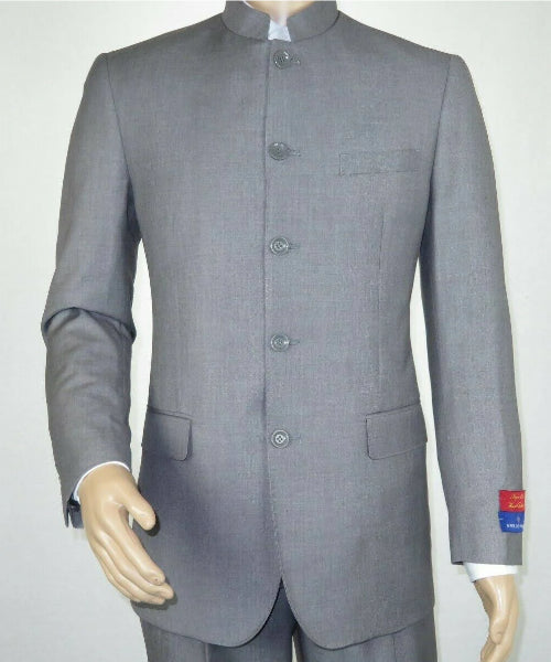 Apollo King Men's 2 Piece Nehru Style Suit 5 Button Mandarin