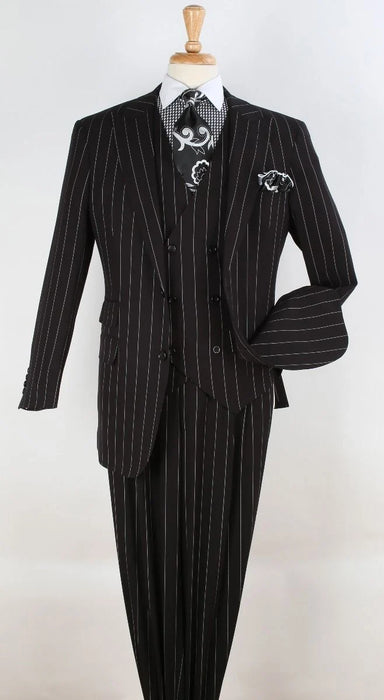 Apollo King Men's 3pc Fashion Suit Bold Pinstripe