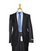 1 Button Dark Navy Solid 100% Wool Flat Front Fitted Suit mensusa