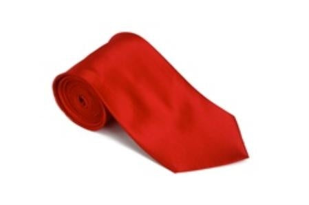 100% Silk Solid Red Necktie With Handkerchief-Men's Neck Ties - Mens Dress Tie - Trendy Mens Ties mensusa