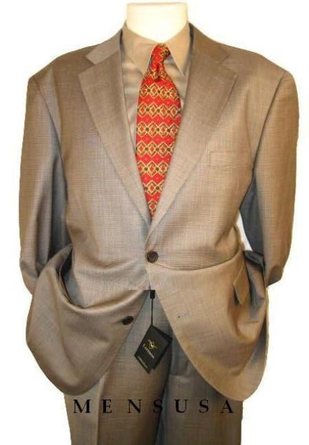 2 Btn Taupe-Beige Checker Mini Pindots Teakweave Nailhead Salt & Pepper Birdseye Patterned Business ~ Wedding 2 piece Side Vented Modern Fit Suits 2 Piece Suits For Men mensusa