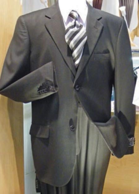 2 Button Charcoal Gray Side Vents With Flat Front Pants Super 150 Business ~ Wedding 2 piece Side Vented Modern Fit Suits Suit Separate mensusa