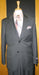 2 Button Grey Pinstripe Flat Front Wool Suit mensusa