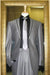 2 Button Silver Tuxedo Formal Looking Slim Fit Suit with Taping on the Lapels mensusa