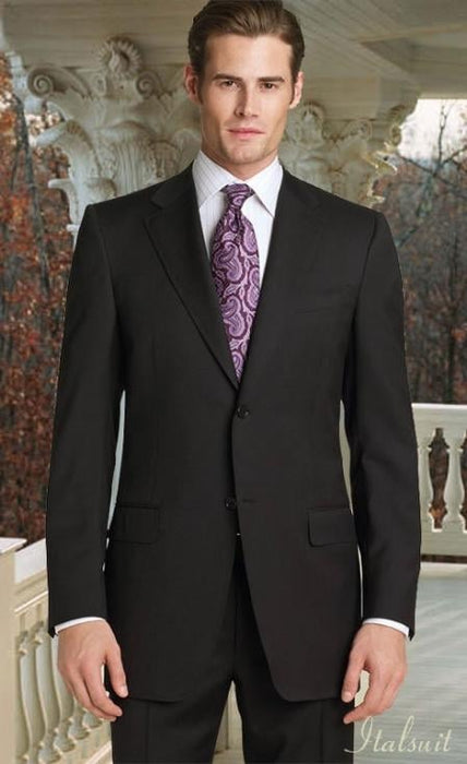 2pc 2 Button Charcoal Gray Super 150's With Hand Pick Stitch Suit mensusa