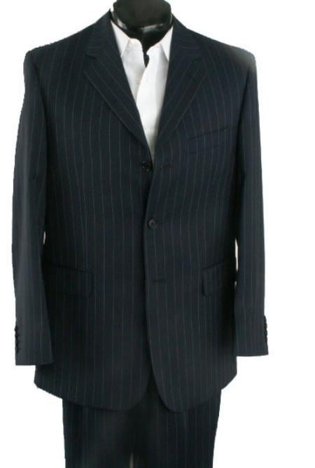 3 Button Black Pinstripe premier quality - mensusa