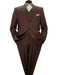 3 Buttons Extra Fine Poly~Rayon Vested Brown Side Vents - Three Piece Suit mensusa