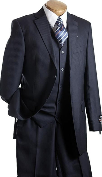 3 PC Vested Dark Navy TNT Men's Designer affordable Cheap Priced Business Suits Clearance Sale online sale - Three Piece Suit mensusa