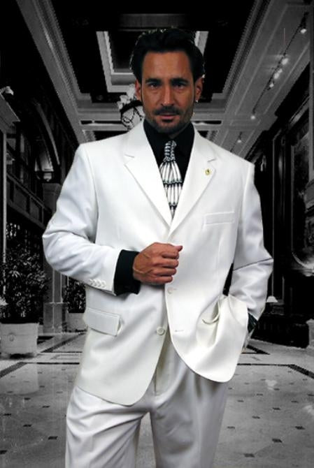 3 buttons Solid All White Suit For Men EXTRA FINE 2PC Single breast Suits For Men mensusa