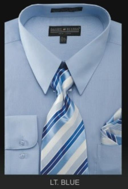 Affordable Clearance Cheap Mens Dress Shirt Sale Online Trendy - PREMIUM TIE - Light Blue Men's Dress Shirt mensusa