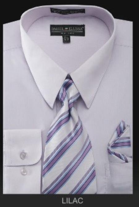 Affordable Clearance Cheap Mens Dress Shirt Sale Online Trendy - PREMIUM TIE - Lilac Lavender Men's Dress Shirt mensusa