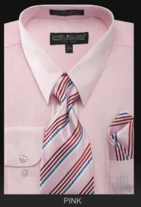 Affordable Clearance Cheap Mens Dress Shirt Sale Online Trendy - PREMIUM TIE - Pink Men's Dress Shirt mensusa