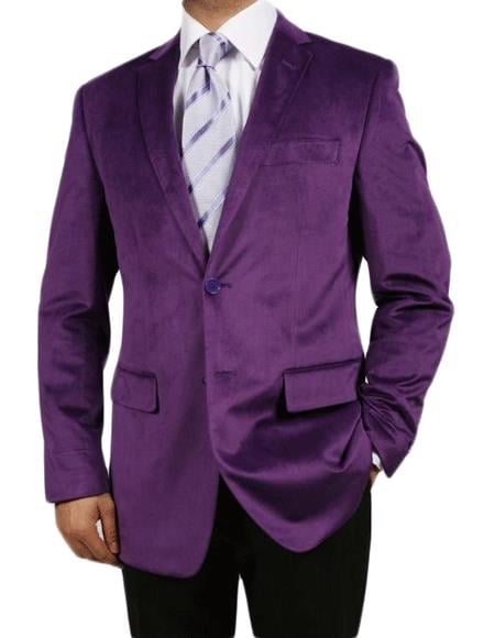 Alberto Nardoni Brand PURPLE VELVET BLAZERS FOR MEN velour Men's blazer mensusa