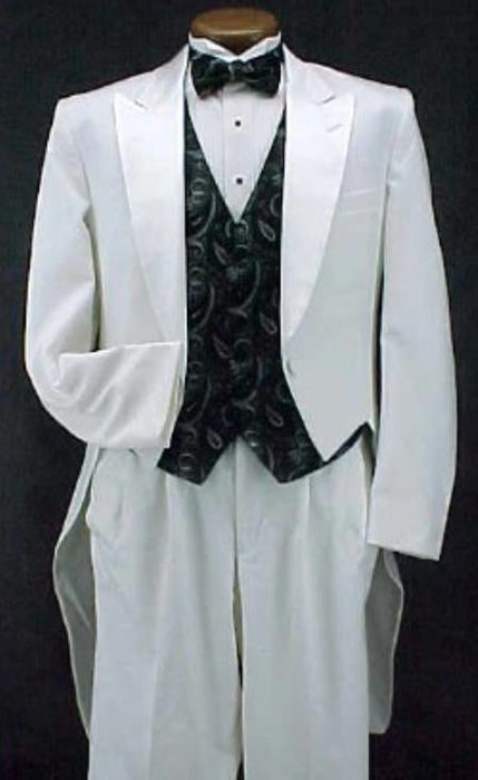 All White Suit For Men Classic Fashion Basic Full Dress Tailcoat Tuxedo Jacket with the tail Suits For Men mensusa