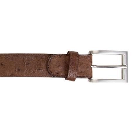 Authentic Genuine Skin Italian Brown Ostrich Quill Belt Available In 1 Size Only 44w mensusa