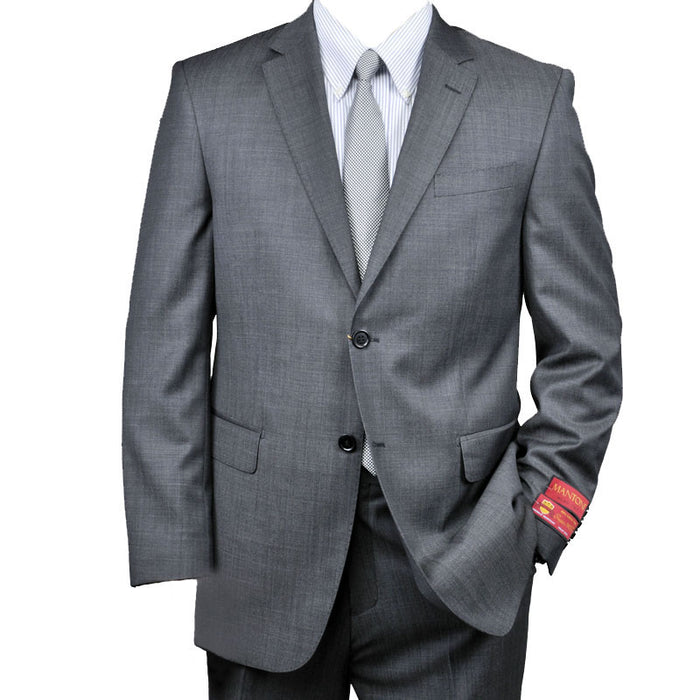 Authentic Mantoni Brand Charcoal Gray 2-Button Suit - High End Suits - High Quality Suits mensusa