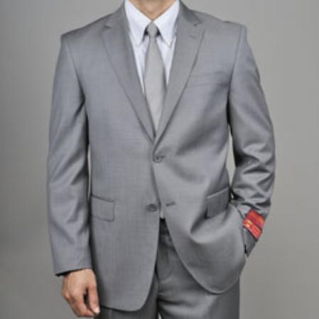 Authentic Mantoni Brand Grey 2-button Suit - High End Suits - High Quality Suits mensusa