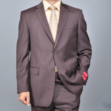 Authentic Mantoni Brand Men's Brown Two-button Suit - High End Suits - High Quality Suits mensusa