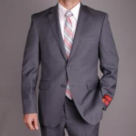 Authentic Mantoni Brand Men's Charcoal Gray Slim-fit 2-button Suit - High End Suits - High Quality Suits mensusa